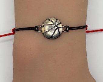 Handmade Basketball Charm Bracelet Adjustable String Cord Custom Color Personalized Player Fan Jewelry Team Spirit Gift Unique Friendship