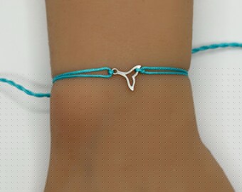 Handmade Ocean Bracelet Adjustable String Cord Fish Shark Dolphin Tail Charm Personalized Custom Color Beach Jewelry Summer Gift Friendship