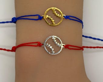 Handmade Baseball Softball Bracelet Adjustable Custom String Cord Personalized Team Color Sports Charm Gift Player Coach Fan Sports Lover