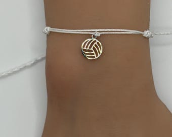 Handmade Adjustable Volleyball Bracelet Custom String Cord with Charm Jewelry Personalized Color Gift for Player Coach Fan Friendship Beach