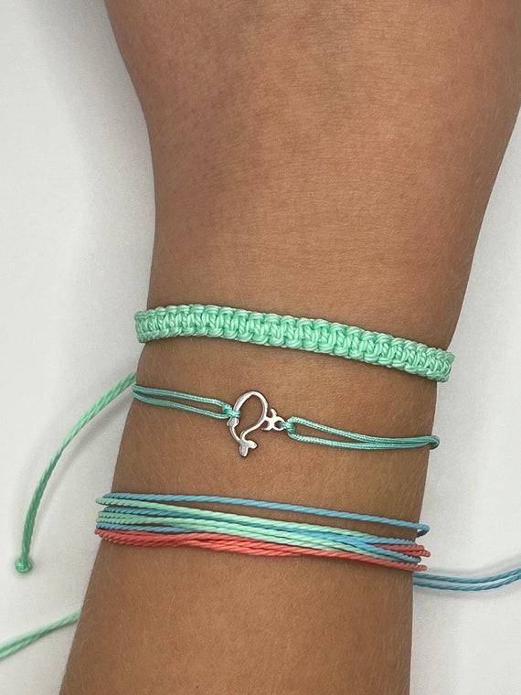 Whale Jewelry Bracelet Ocean Fish Pura Vida Style String Surfer