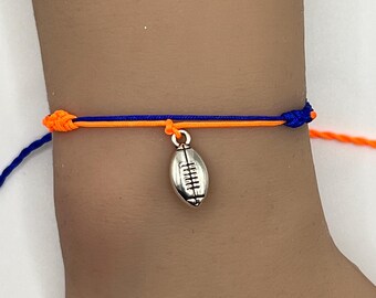 Football Bracelet Jewelry Custom Personalized Build Your Own String Cord Charm Bracelet Adjustable Waterproof Friendship Unique Gift Team