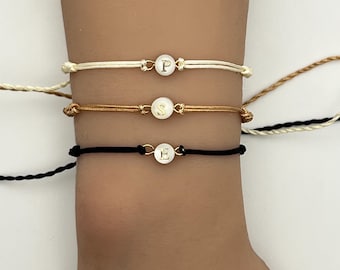 Letter Bracelet Jewelry Initial Alphabet Custom Personalized Build Your Own Pura Vida Style String Charm Adjustable Waterproof Friendship