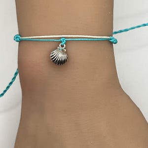 Shell Bracelet Jewelry Custom Personalized Build Your Own Waxed String Cord Charm Summer Adjustable Friendship Beach Surfer Gift Handmade