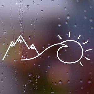 California Mountain + Wave Decal Sticker