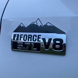Tundra Mountain Vinyl Decals for 2007-2021 5.7L Door Badge - Set of 2