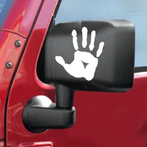 Wave Mirror Decal/Side Mirror Decal/Peace Sign/Jeep Mirror Decal/Hand Decal/Wave Dammit/Paw Print/Rubber Ducky/Jeep Wrangler/Side Mirror