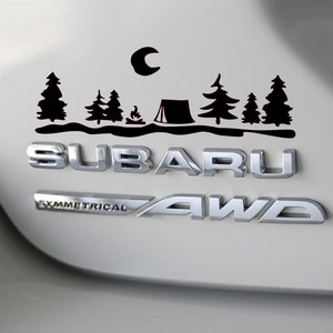 Subaru Camping Scene Decal 7&quot;