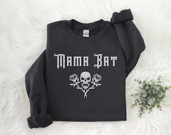 Mama Bat Crewneck Sweatshirt Goth Mom Shirt Mother's Day Gift Baby Bat Stoner Mom Alt Mama Spooky Mama Inked Mom Emo Mom Sweater
