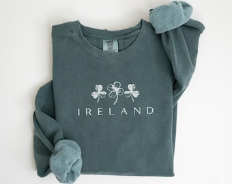 Ireland Sweatshirt Ireland Crewneck Irish Sweatshirt Four Leaf Clover St Patricks Day Sweatshirt Oversized Minimalist Comfort Colors