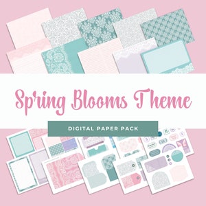 Frühlingsblüten Digital Paper Pack: Junk Journal Kit (PDF & JPG)