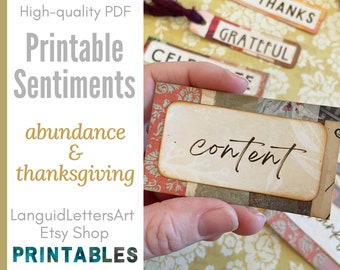 Thanksgiving Sentiments: Printable Gratitude Quotes (Digital Download)