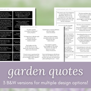 Quotes about Gardening, Growing, Learning, Love - Printable Spring Sentiments for Art Journals & More - Digital Download