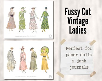 Vintage 1915 Fashion Damen Ephemera - Fussy Cut Bilder (Digitaler Download)