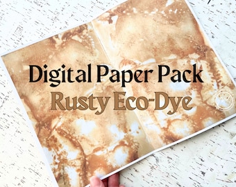 Rusty Eco-Dye Paper Pack: Botanical Printables for Journaling (PDF & PNG)