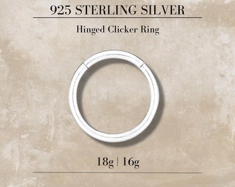 STERLING SILBER Segment Ring 18g, 16g Septum Clicker, Ohrknorpel, Turm, Daith, Tragus, Nase