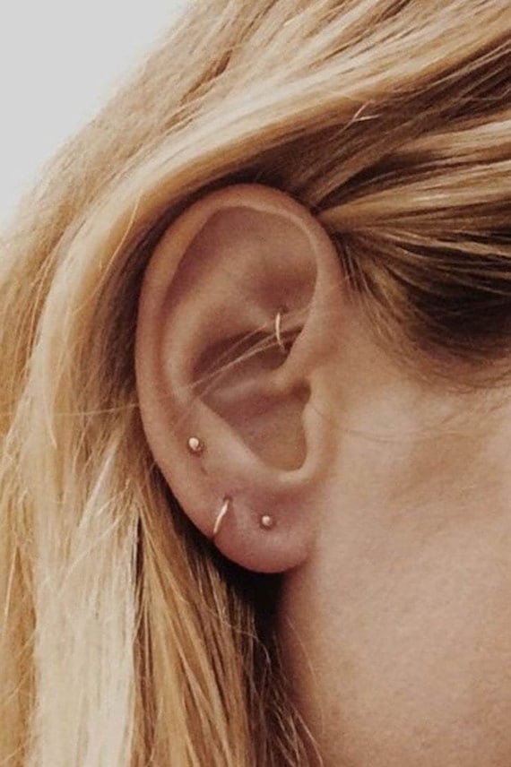 ROOK Hoop Earring Piercing Ring 6mm to 8mm 14k Gold Filled