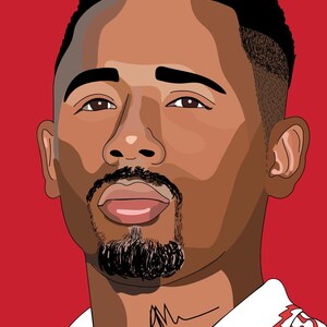 GABRIEL JXSUS Arsxnal FC Brazil Football Soccer Poster Digital Print Portrait***Available for a limited time only!***