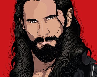 Seth Freakin' Rollins WWE digitale print portret