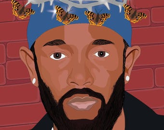 KXNDRICK LXMAR Unframed Not Like Us Sxper Bowl Damn Hip Hop Rap Portrait Print Poster***Available for a limited time only!***