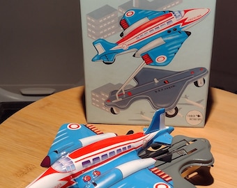 Aircraft toy, tin rewindable, moving and0 take off