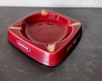 Sabena, cendrier rouge bordeaux - vintage.
