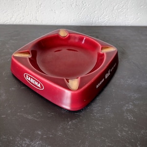 Sabena, burgundy red ashtray - vintage.