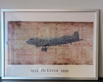 Leentje Linders DC-2 – 65 Years De Uiver – Orgnl Signed Colour Etching – Ltd. Ed. No. 795/950