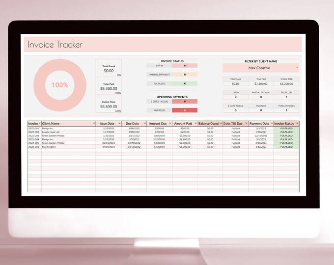Invoice Tracker Spreadsheet, Google Sheets, Customer Payment Tracker ...