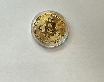Gold-Plated Bitcoin Souvenir Token – Crypto Gift, Tech Decor