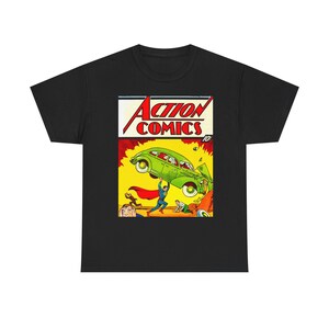 Vintage Action Comics T-Shirt | Retro Graphic Tee for Superhero Fans, Unisex Style, Perfect Gift for Comic Lovers, Birthday & Casual Wear