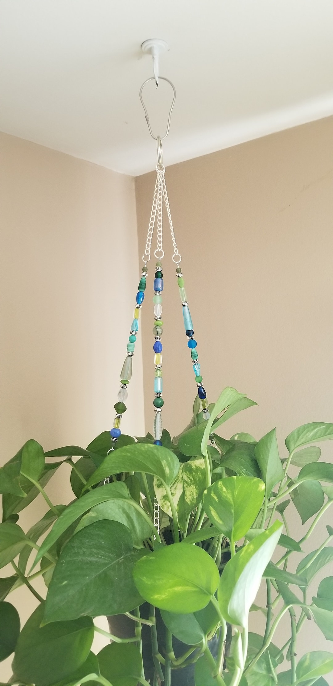Beaded Plant Hanger/colorful Plant Hanger/hanging Plant Etsy