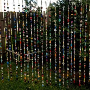 27&quot; INDIVIDUAL BEADED STRANDS/Beaded Suncatcher/Eclectic Garden Decor/Beads For Windows/Beads For Curtain/Patio Accent/Colorful Bead Strands