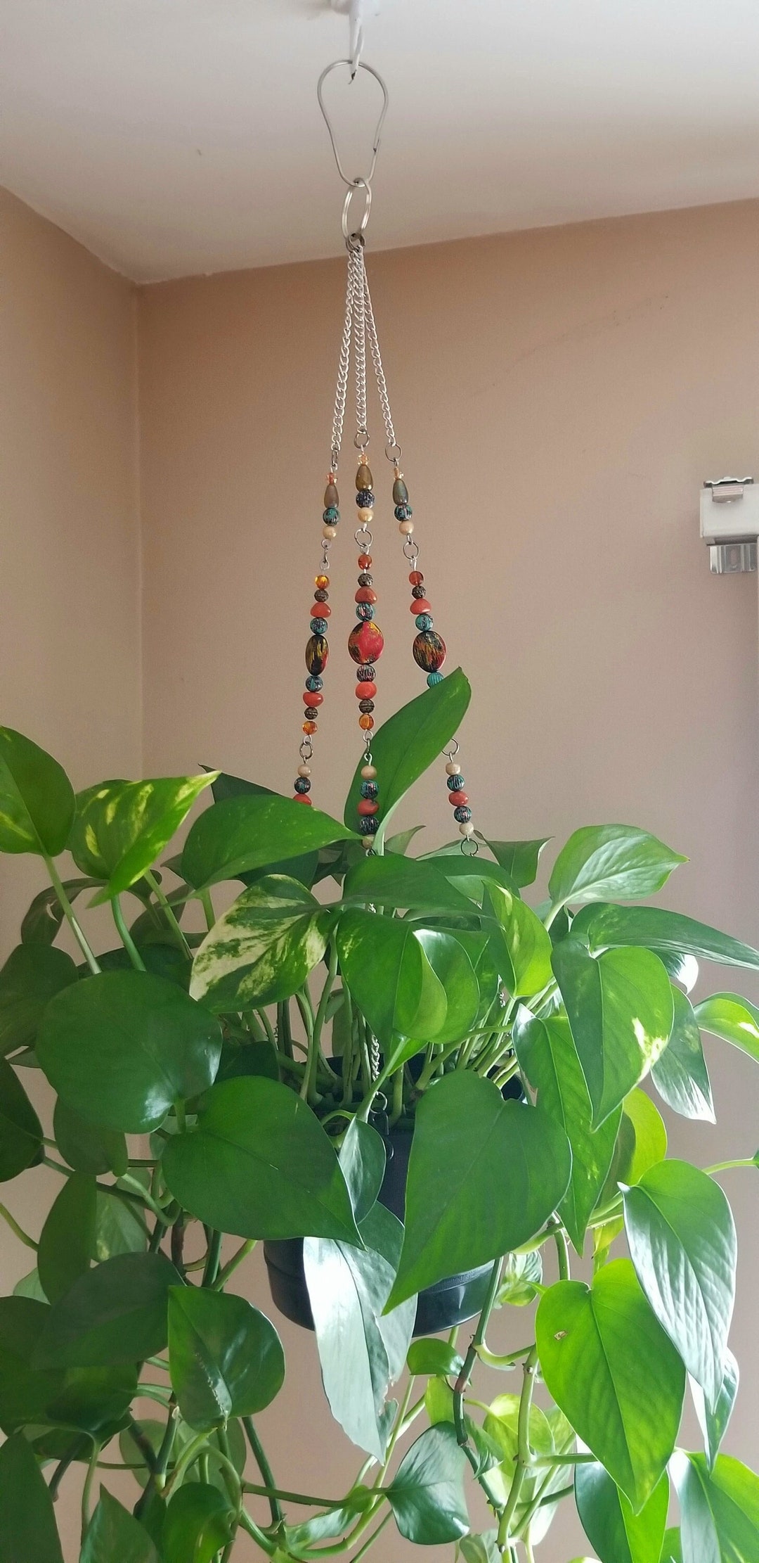 Beaded Hanger/plant Hanger/beaded Plant Hanger/colorful Plant Etsy