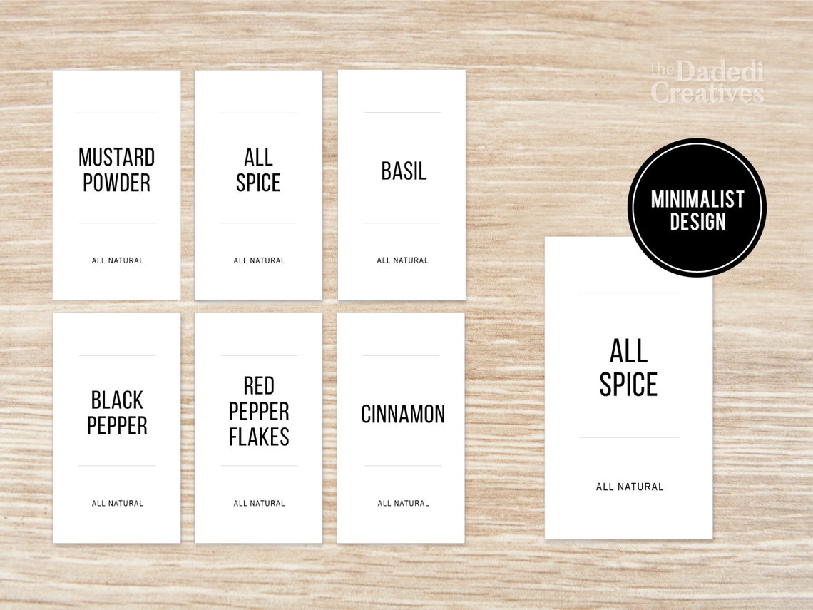 Printable Herbs and Spice Labels Modern Spice Labels Printable Spice ...