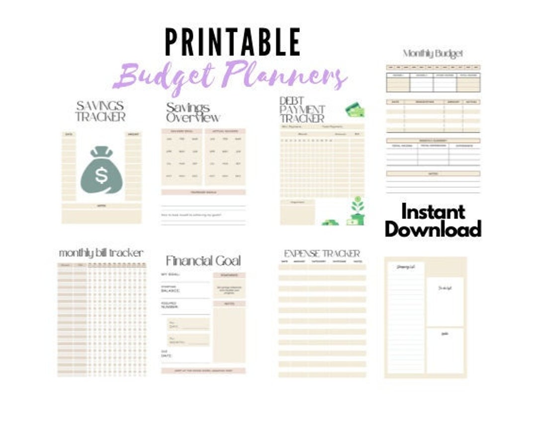 Budget Planner Printables, Monthly Budget PDF, Editable Finance Planner ...