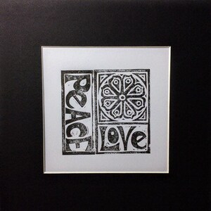 Peace & Love - mit Passepartout und Passepartout