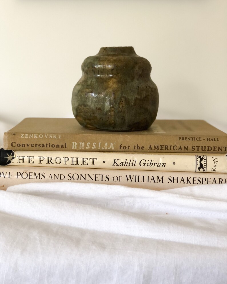 Sage and Olive Green Gourd Vase Handmade Ceramic Pottery Etsy