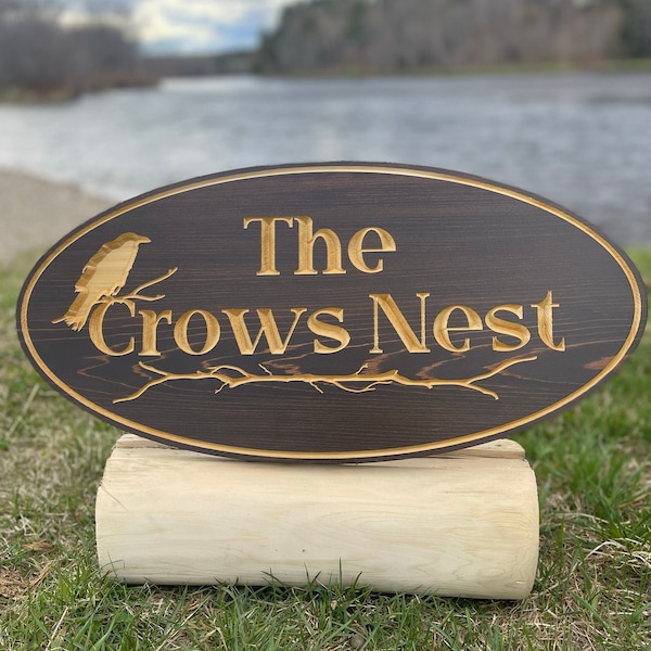 Custom Outdoor Sign | Oval Shape | Engraved Wood Sign | Eastern White Cedar | Camp/Cabin/Cottage Sign