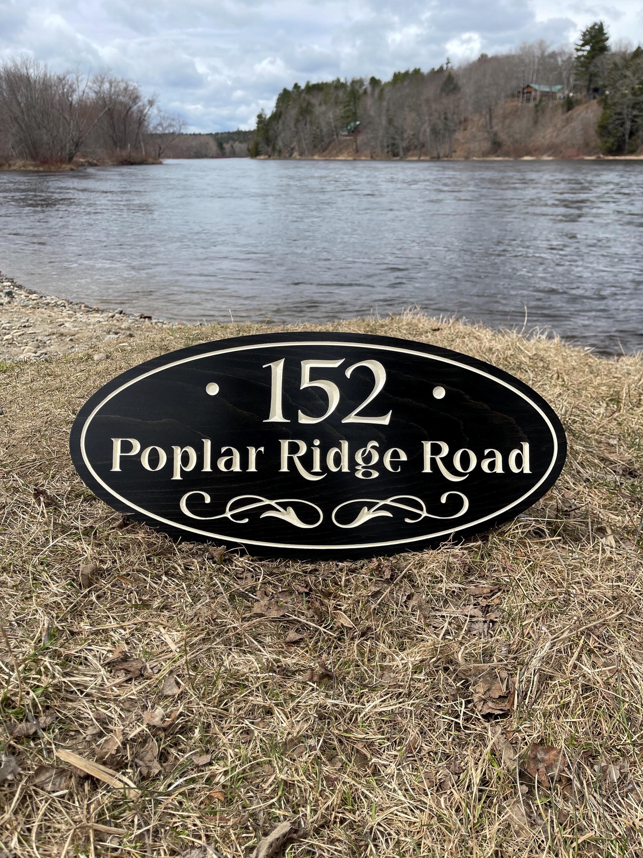 Custom Outdoor Sign | Oval Shape | Engraved Wood Sign | Pine | Address ...