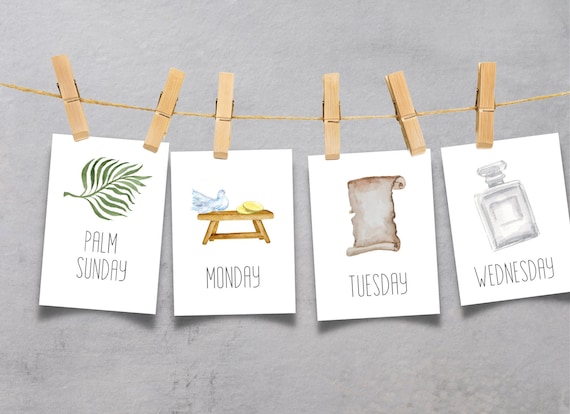 Easter Story Cards | Holy Week Cards | Easter Countdown | Christian Easter | Sunday School Print | Easter Week Prints | Kids Easter Week