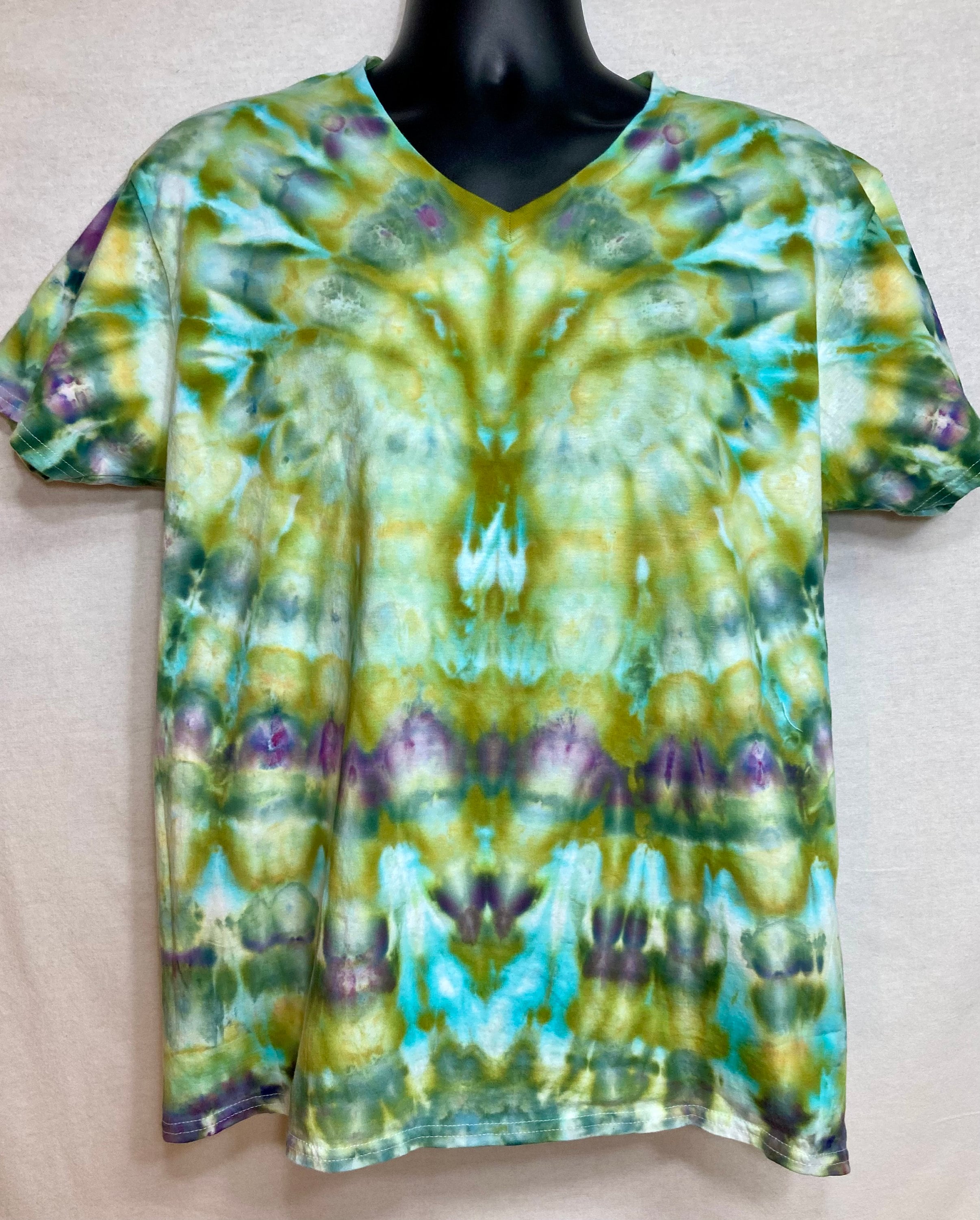 Ice Dyed T-Shirt L Lime Peacock