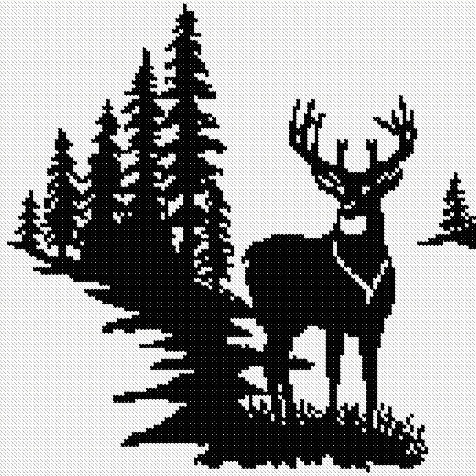 Deer Silhouette - Cross Stitch Pattern - Instant PDF Download - Etsy