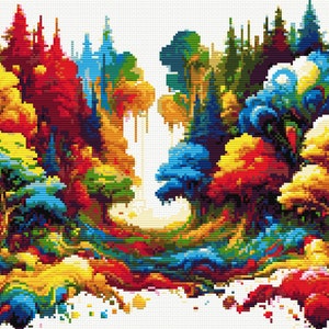 Enchanted Forest Counted Cross Stitch Pattern, Whimsical Nature ...