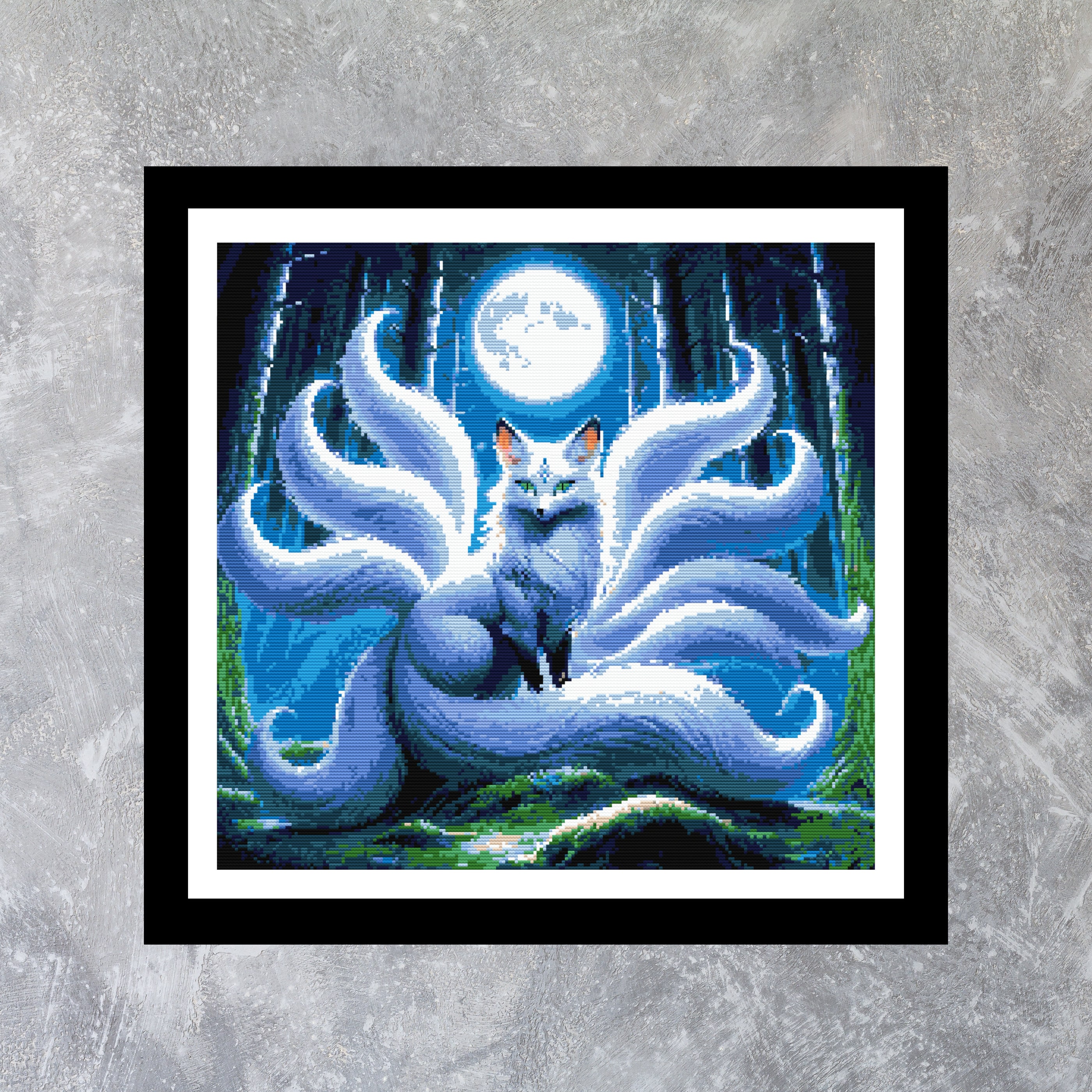 Enchanting Kumiho Cross Stitch Pattern - Mystical Nine-tailed Fox