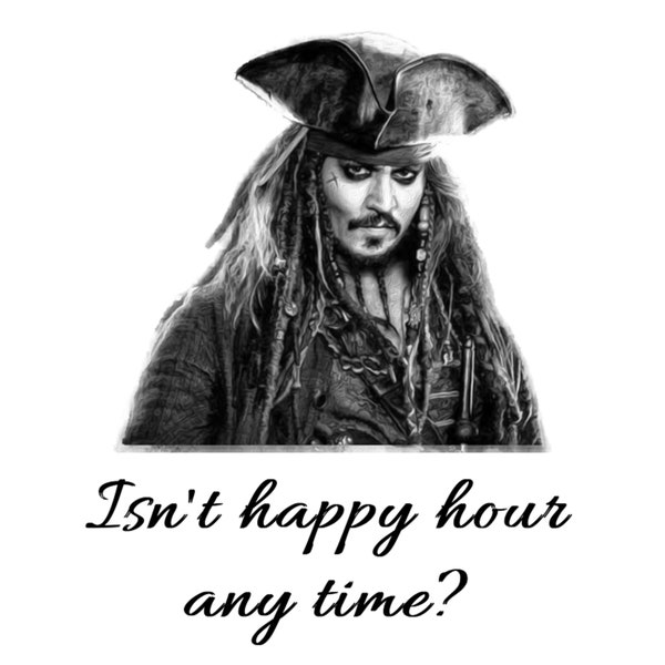 Embroidery pattern - Johnny Depp - Jack Sparrow - Isn't a happy hour any time?, cross stitch PDF, instant download, justice for Johnny Depp