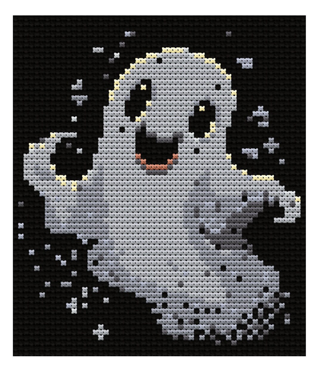 Friendly Ghost - Cross Stitch Pattern - Instant PDF Download ...
