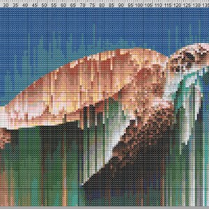 Embroidery pattern - Abstract Turtle, sea cross stitch PDF, instant download