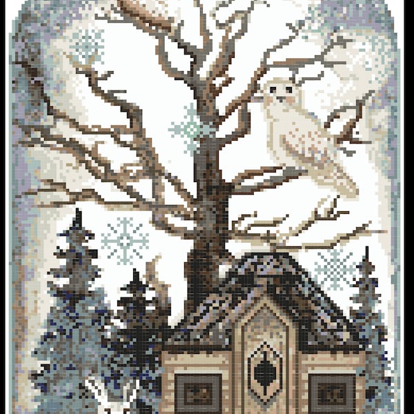 Owl Forest Embroidery Cross Stitch Etsy