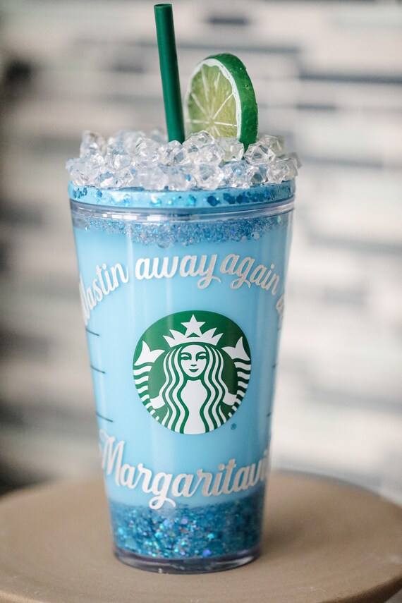 Margaritaville Starbucks Snow globe Tumbler - Jimmy Buffett - Margarita - ice topper - snowglobe - custom - iced coffee - coffee cup